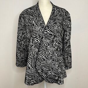 Notations Suit jacket.  Animal Print. Zebra print.  Size Large.